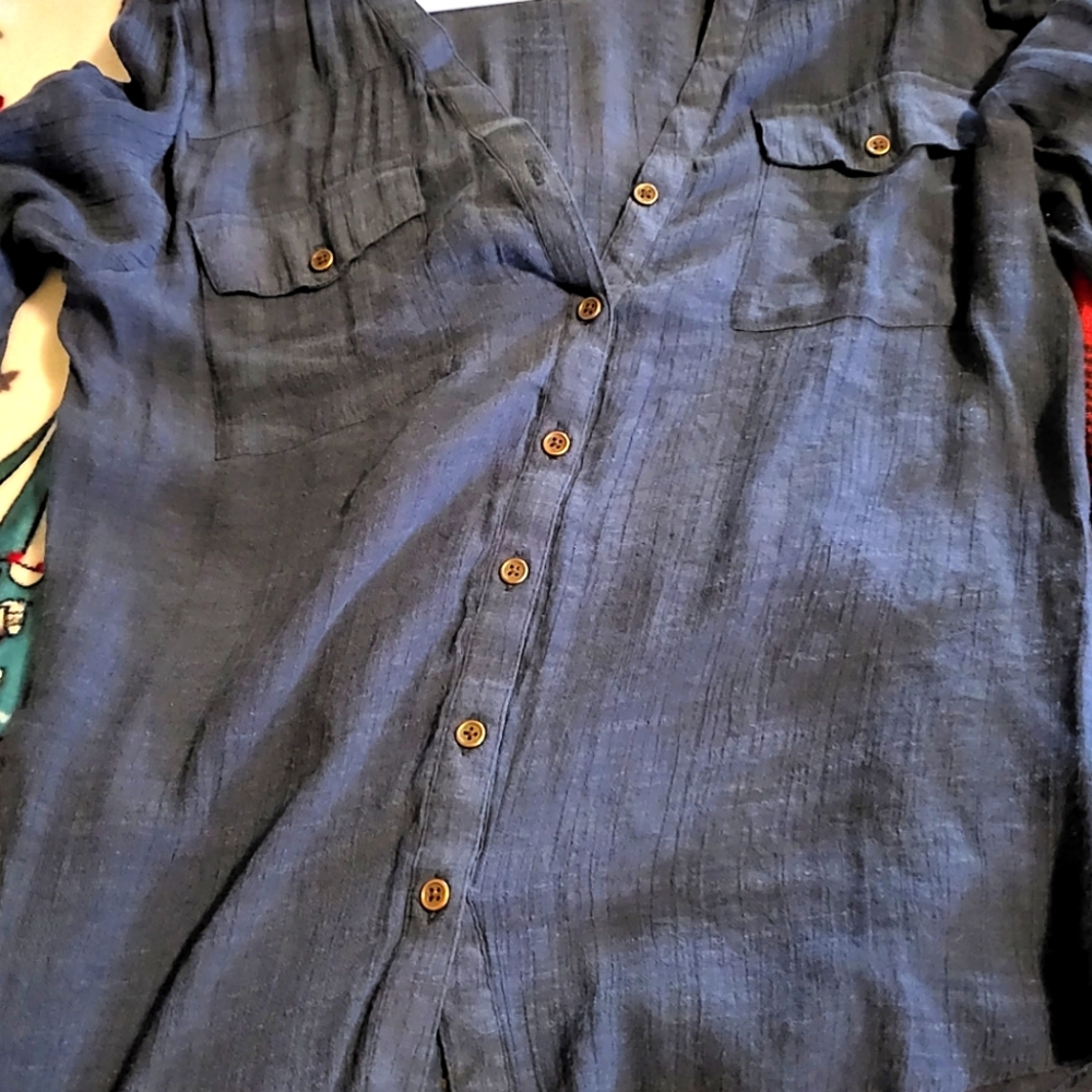 Blue button down Cynthia Rowley